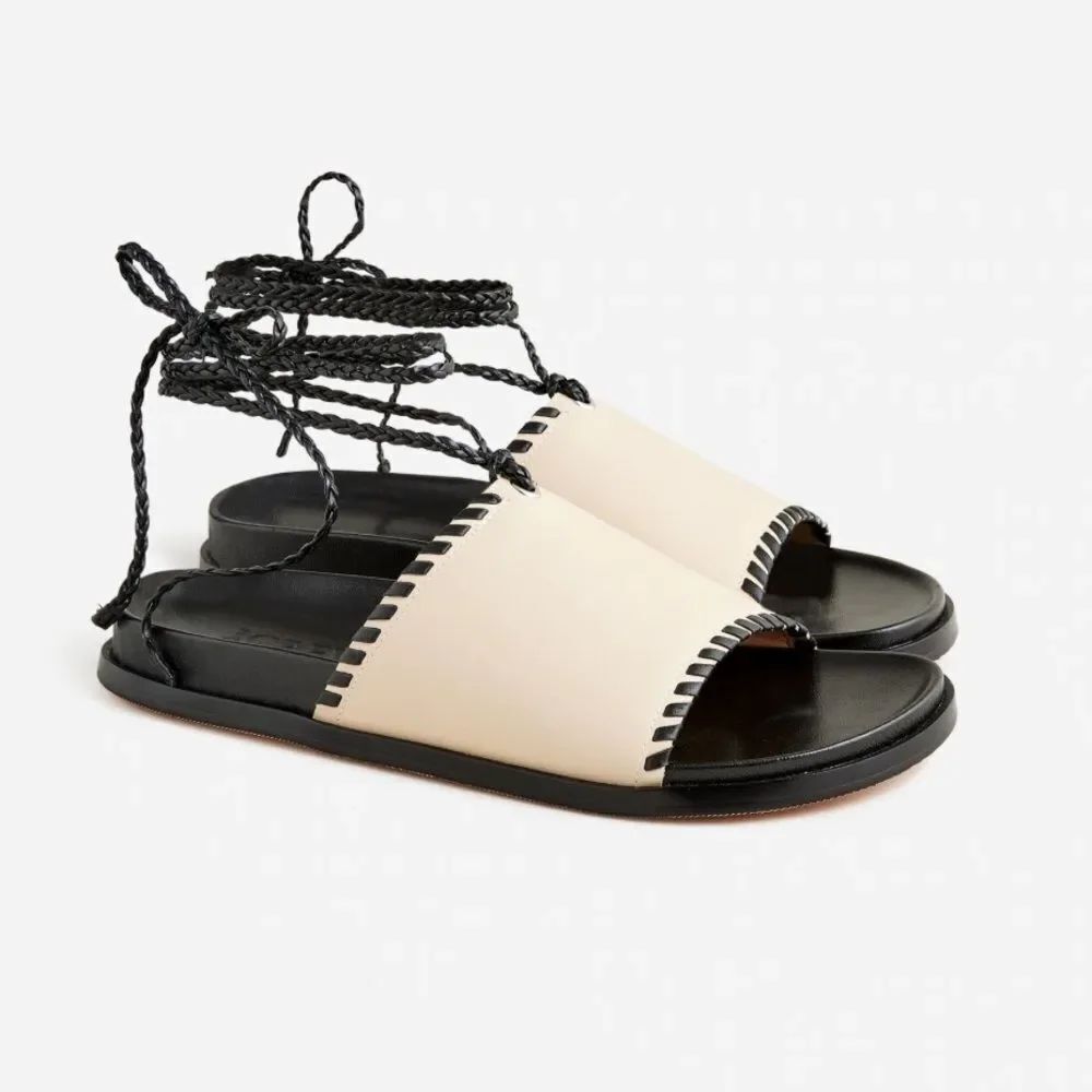 J.Crew Colbie braided lace-up sandals in leather 9 NWT